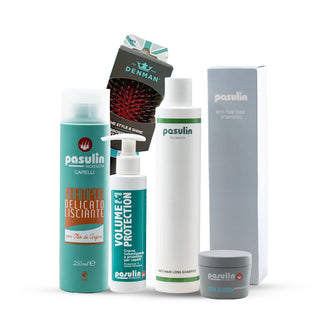 Pacchetto anticaduta capelli: lozione, compresse e shampoo Pasulin